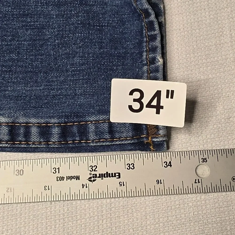 True Religion Ricky Super T Straight Leg Jeans Mens 36x34 Distressed Y2K Vintage